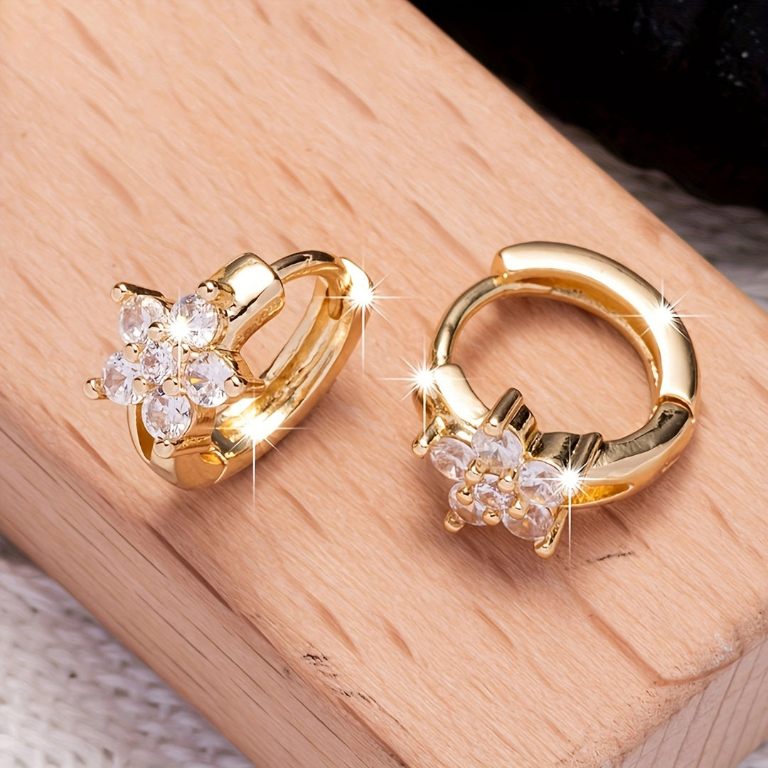 Elegant Floral Hoop Earrings