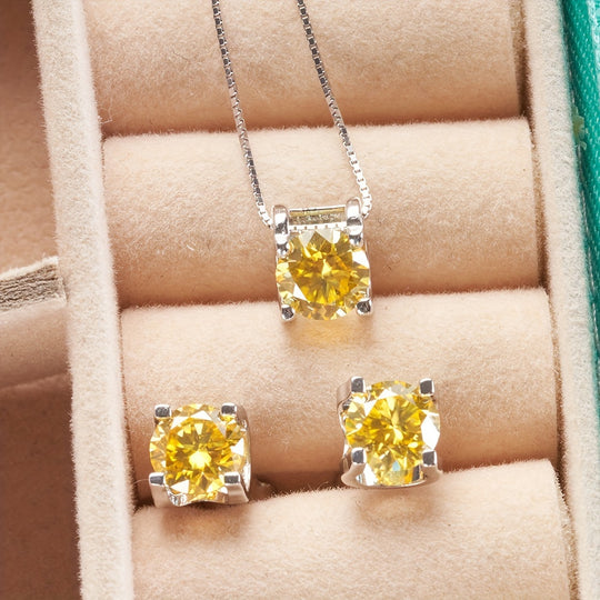 3pcs Moissanite Stud Earrings Set