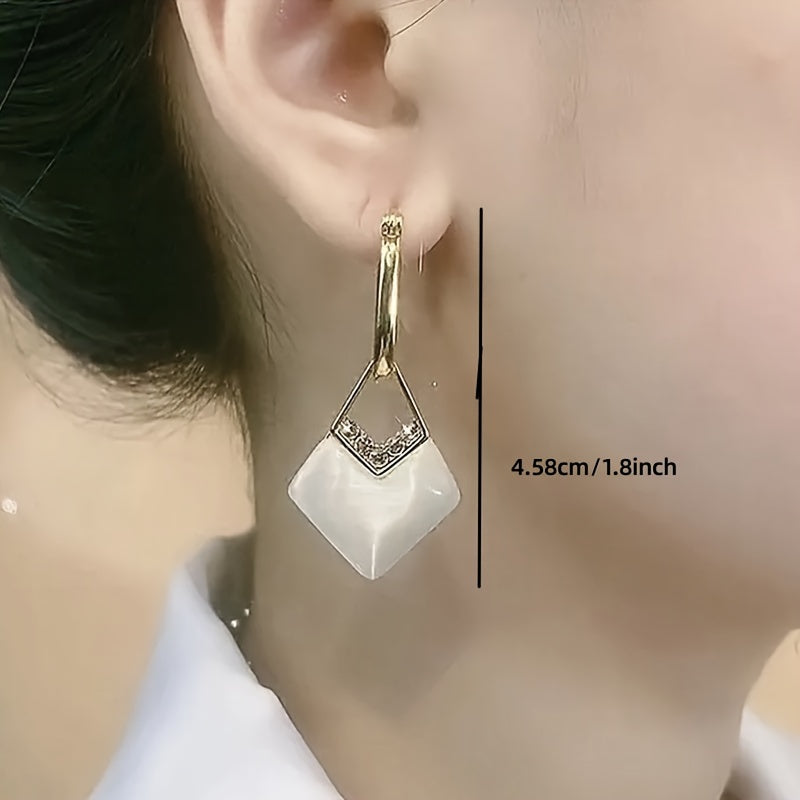 Modern Square Pendant Earrings
