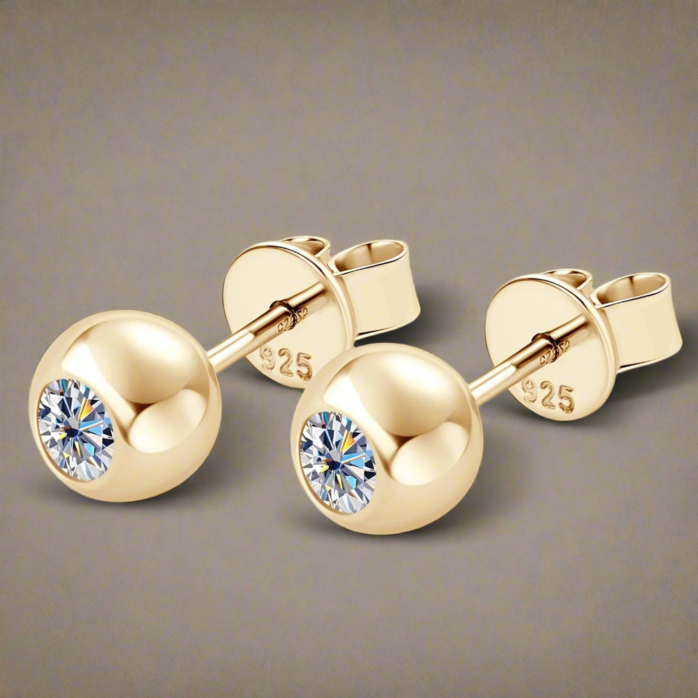 Round Moissanite Bubble Earrings