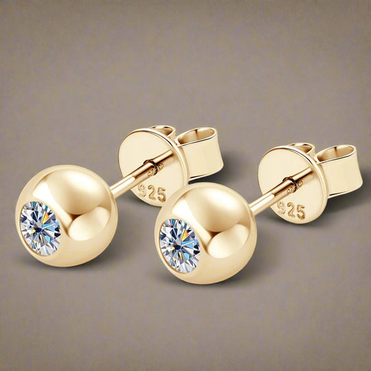 Round Moissanite Bubble Earrings