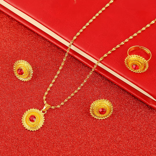 Luxury Boho 24K Gold Plated Jewelry Set