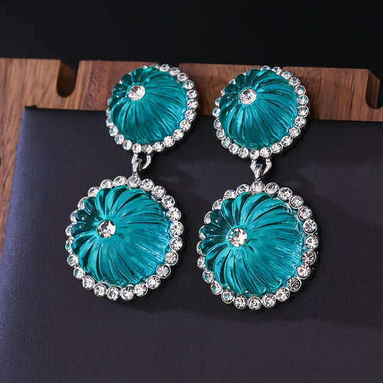 Versatile Pumpkin Rhinestone Earrings