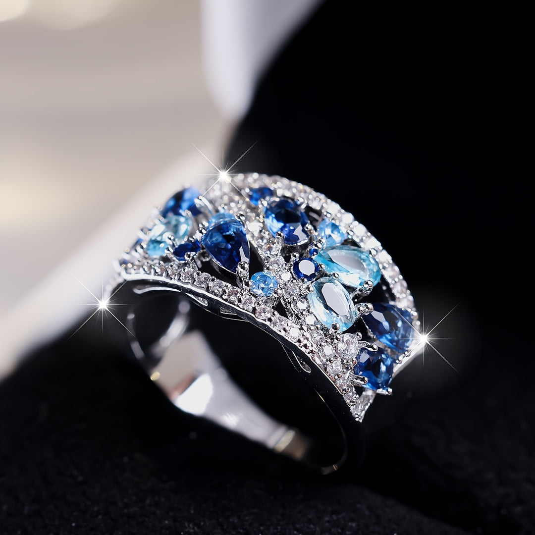 Vintage Blue Gemstone Promise Ring