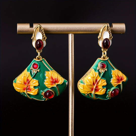 Elegant Enamel Drop Earrings