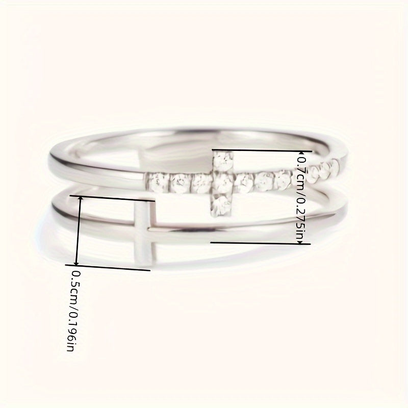 Elegant Double Cross Design Ring