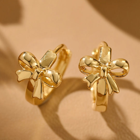 Vintage Bow Hoop Earrings