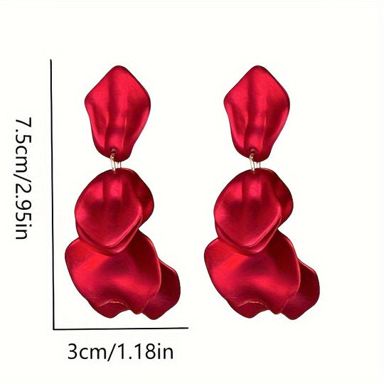 Luxury Elegant Petal Tassel Earrings