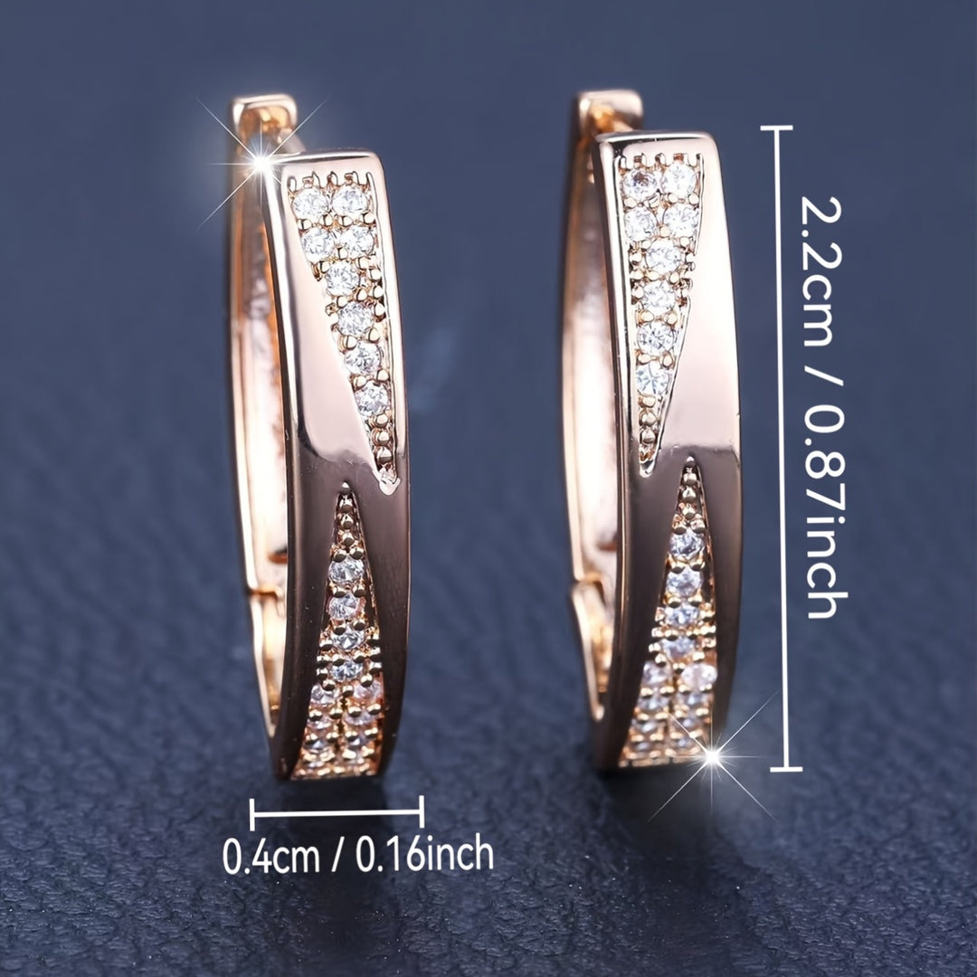 Elegant Zirconia Hoop Earrings