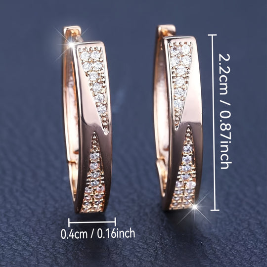 Elegant Zirconia Hoop Earrings
