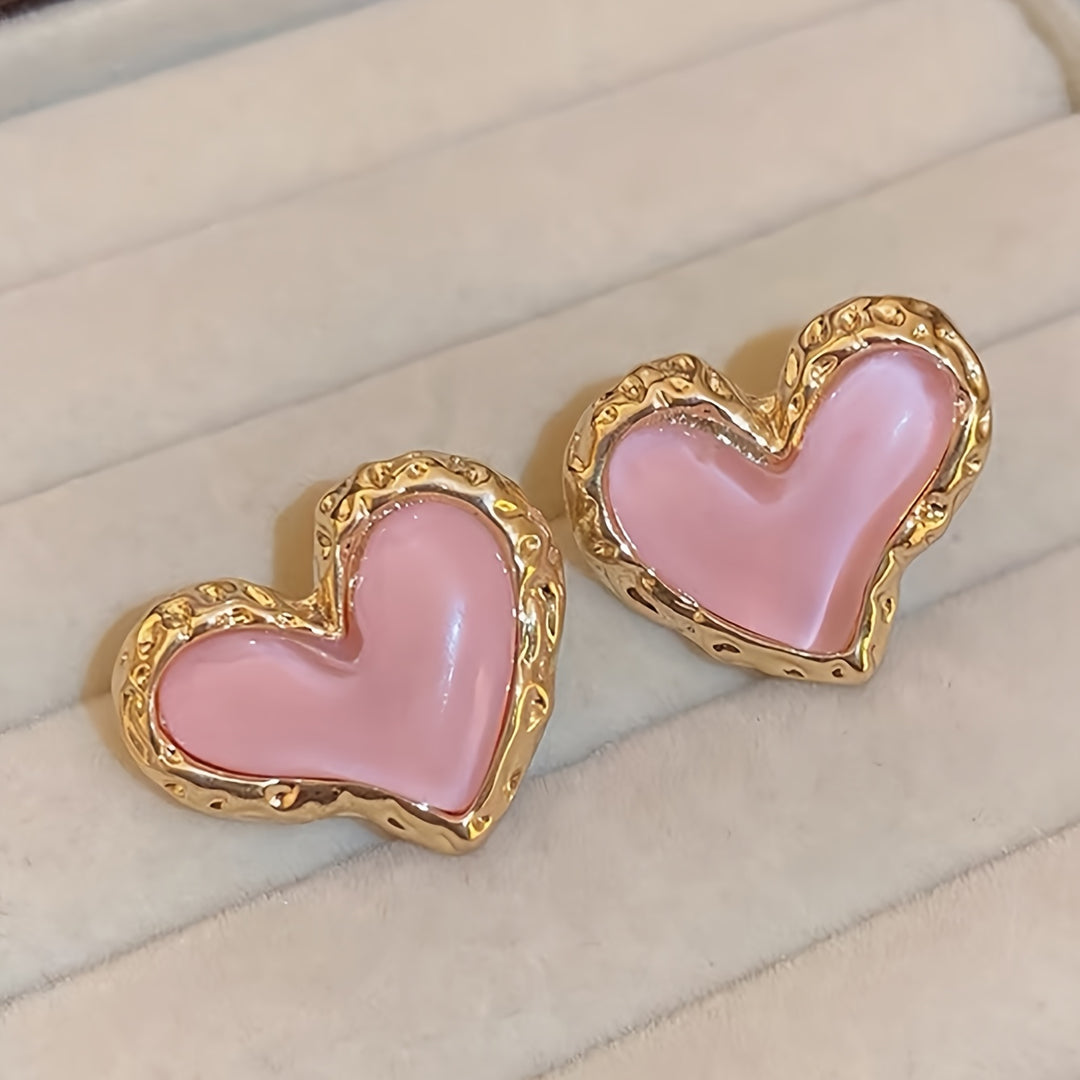 Sweet Peach Hearts Earrings