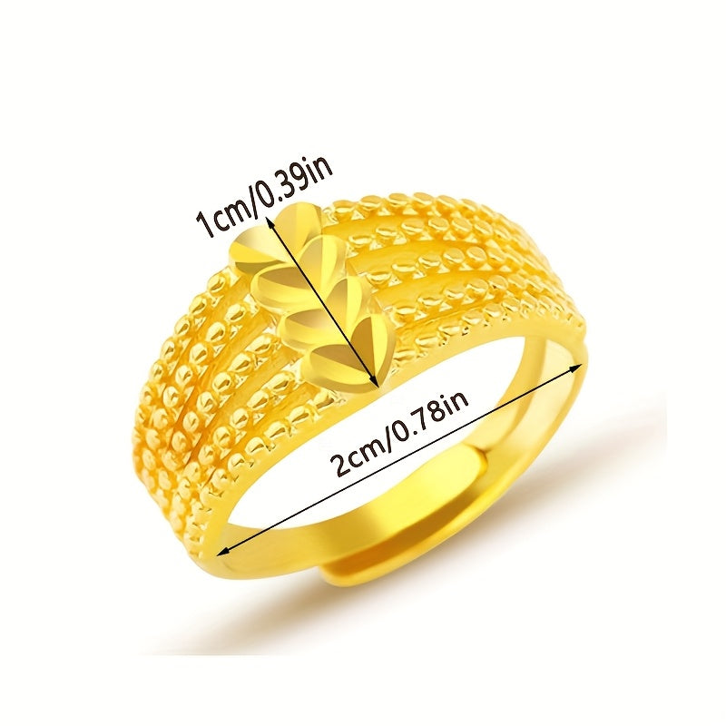Adjustable Multi-Layer Heart Design Ring