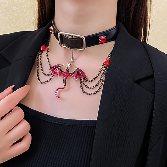 Punk Style Dragon Zodiac Tassel Necklace