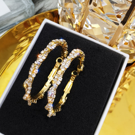 Luxurious Bling Hollow-Out Circle Earrings