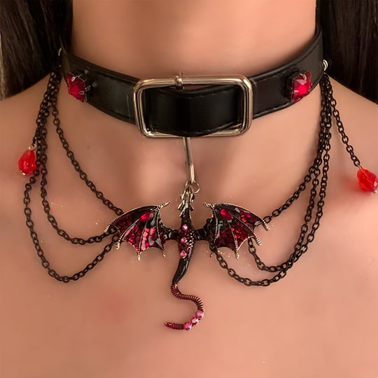 Punk Style Dragon Zodiac Tassel Necklace