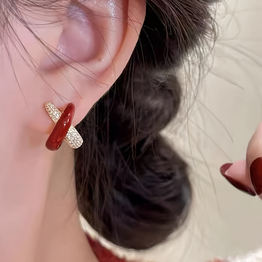 Pair Elegant Hoop Earrings