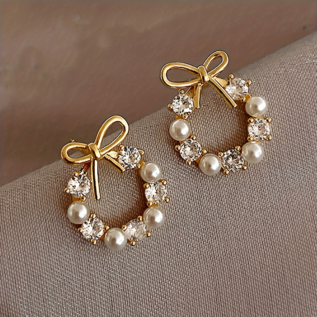Elegant Bow Circle Hoop Earrings
