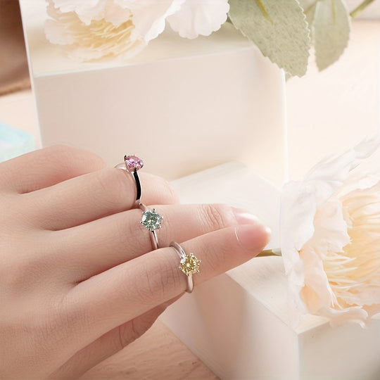 Elegant Moissanite Round Ring