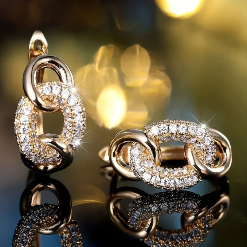 Vintage Golden-Tone Elegant Hoop Earrings