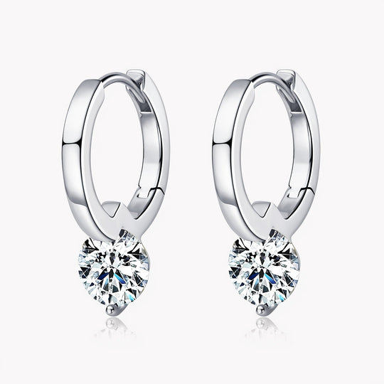 Stylish Round Moissanite Hoop Earrings