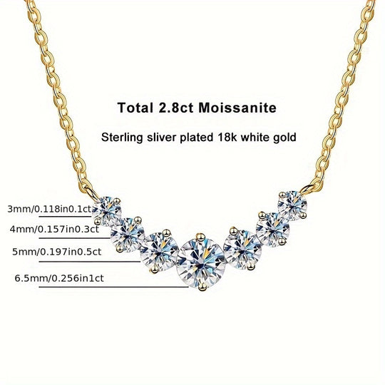 Gold-Plated Moissanite Pendant Necklace