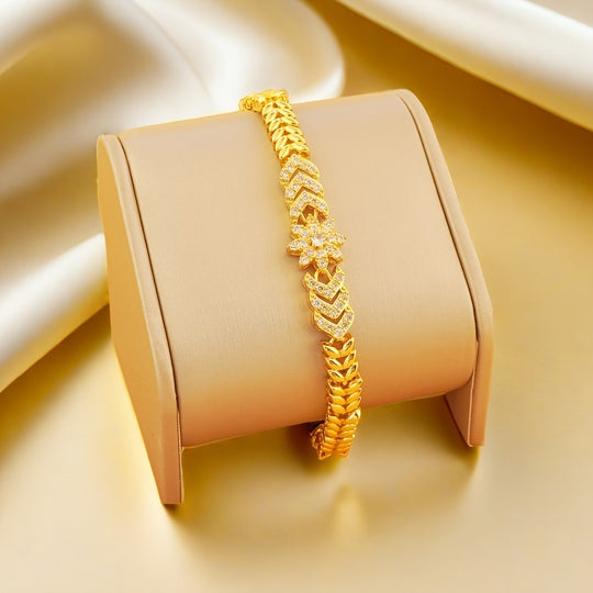 Elegant Shiny Golden Zirconia Bracelet