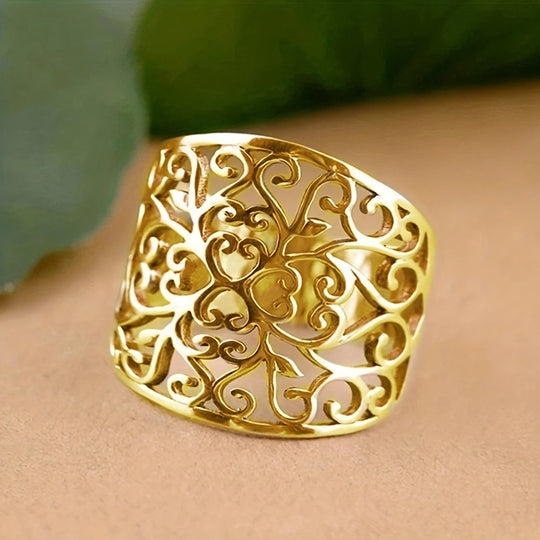 Boho Style Copper Filigree Ring