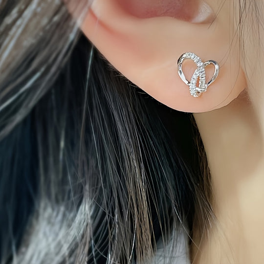 Elegant Rose Gold Heart Earrings