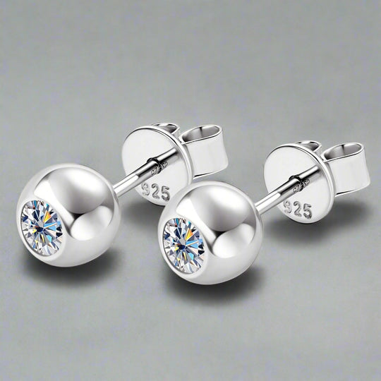 Round Moissanite Bubble Earrings