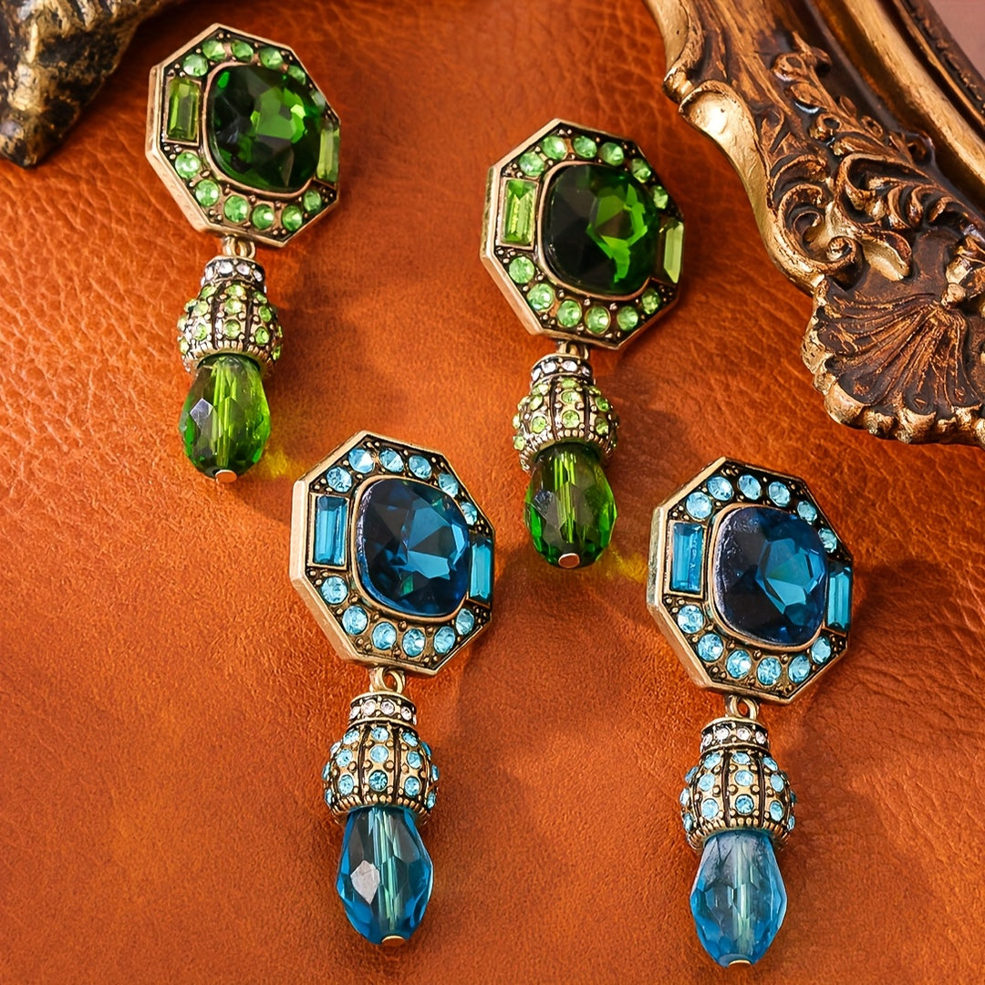 Vintage Rhinestone Drop Earrings