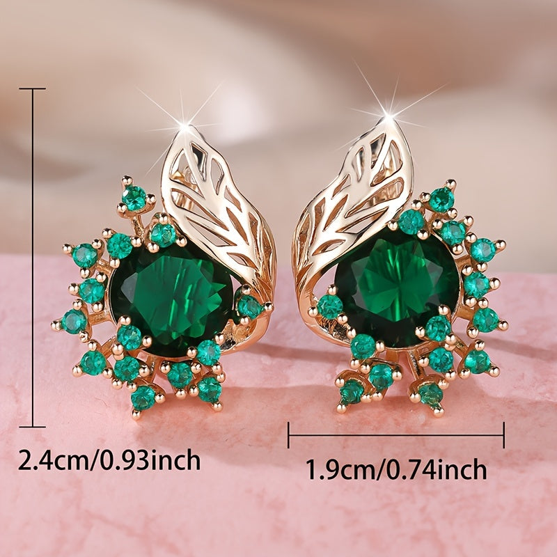 Luxurious Round Cubic Zirconia Earrings