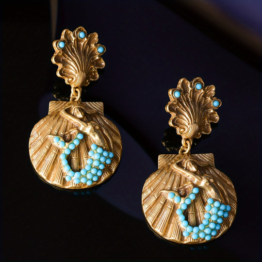 Vintage Mermaid Shell Earrings