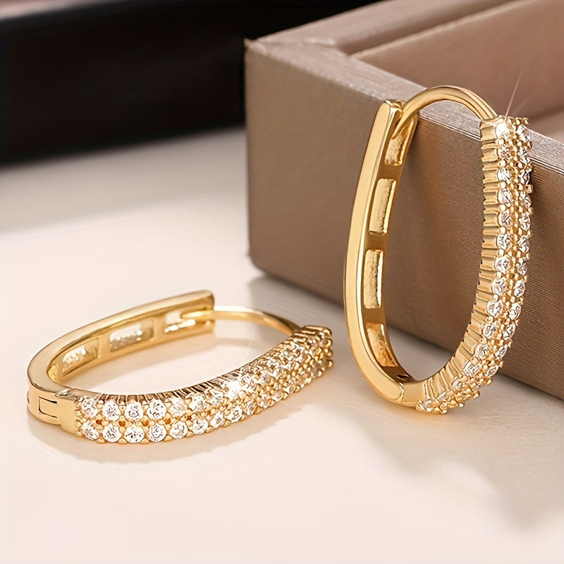 Delicate Circular Zirconia Fashion Earrings