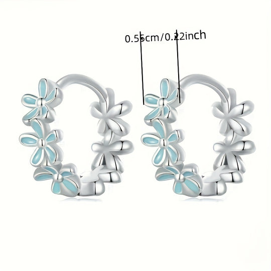 Stylish Women’s Floral Hoop Earrings