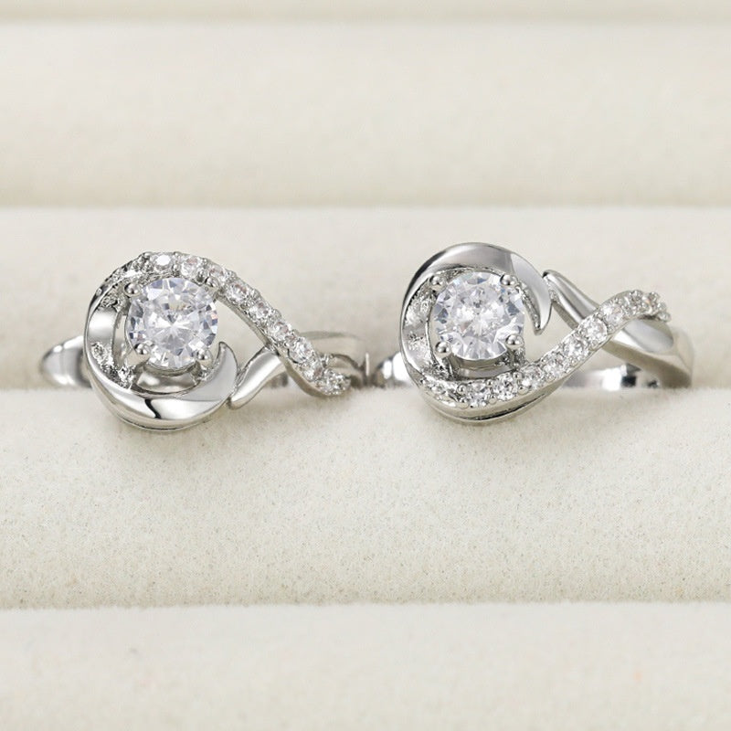 Unique Zirconia Hoop Earrings