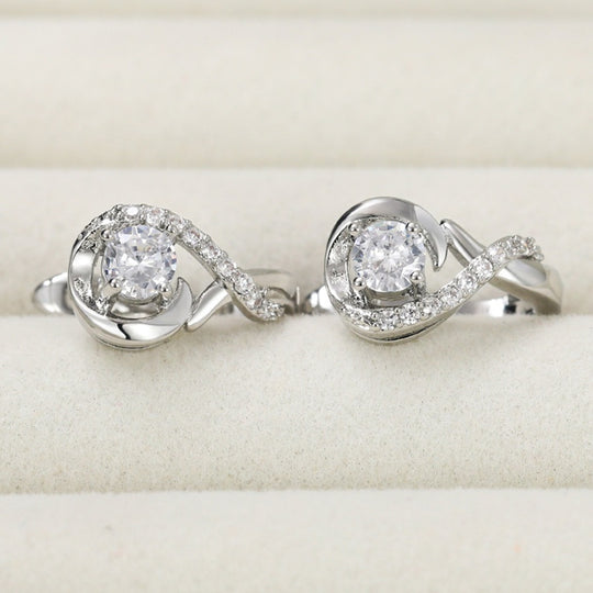 Unique Zirconia Hoop Earrings