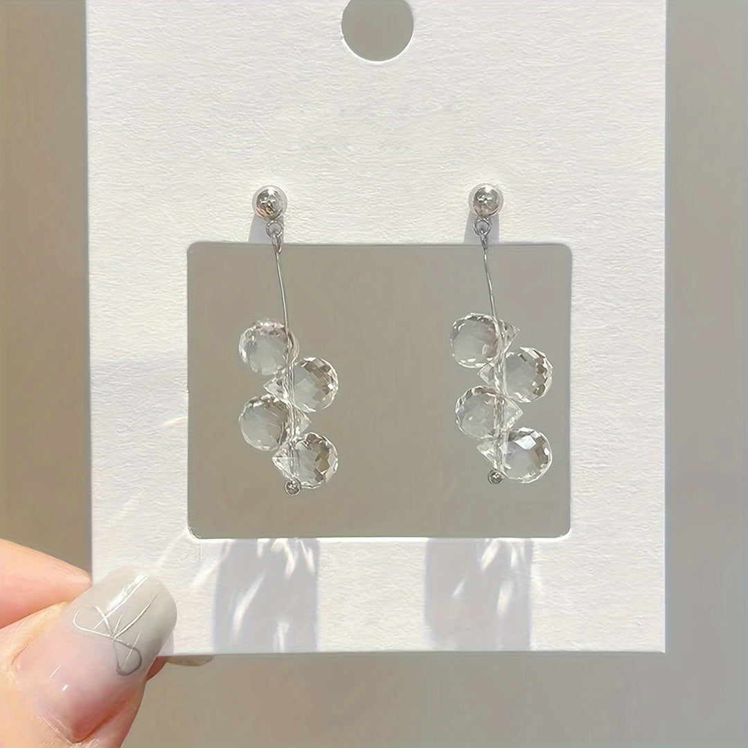 Transparent Glass Water-drop Earrings