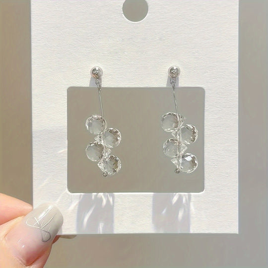 Transparent Glass Water-drop Earrings