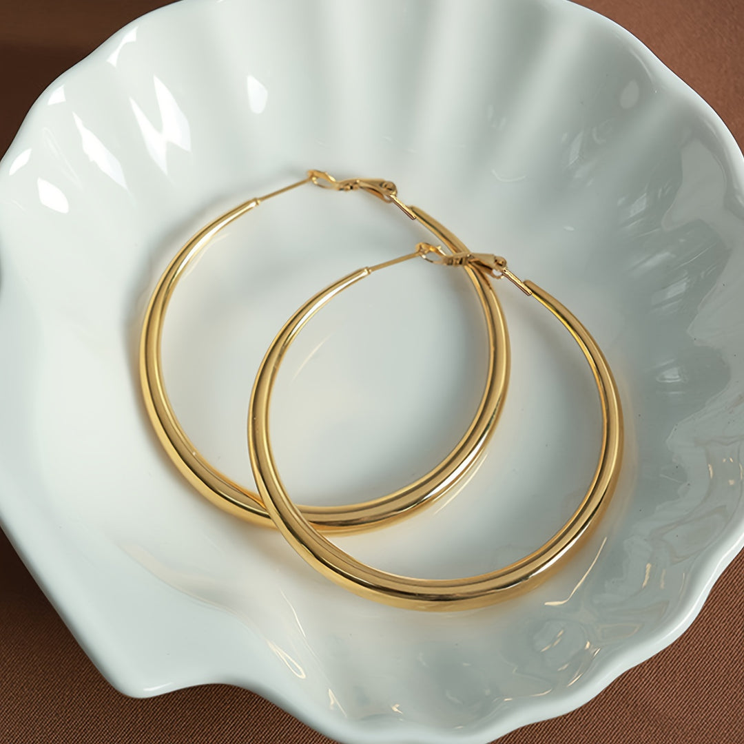 Sleek & Luxurious Circle Hoop Earrings