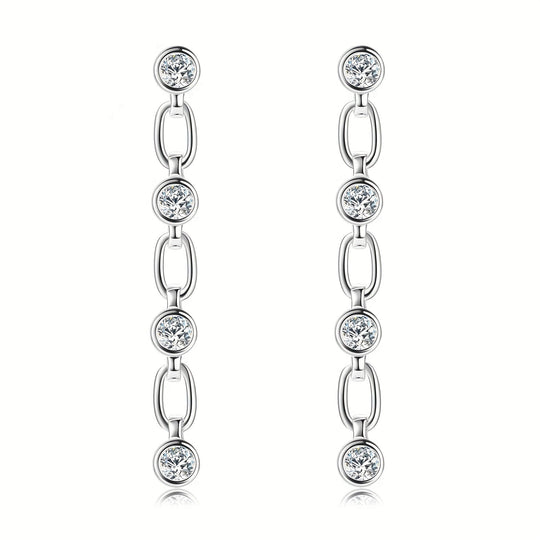 Elegant Moissanite Dangle Earrings