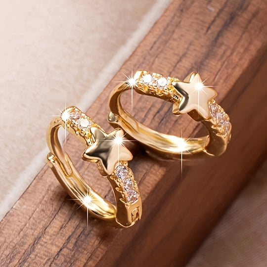 Elegant Simple Star Hoop Earrings