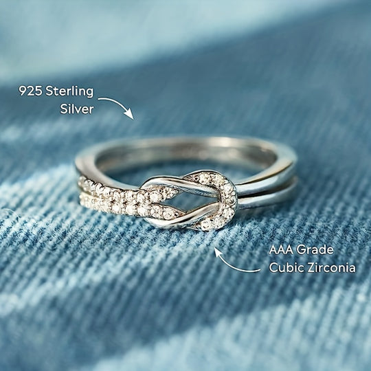 Elegant Twist Infinity Cubic Zirconia Ring