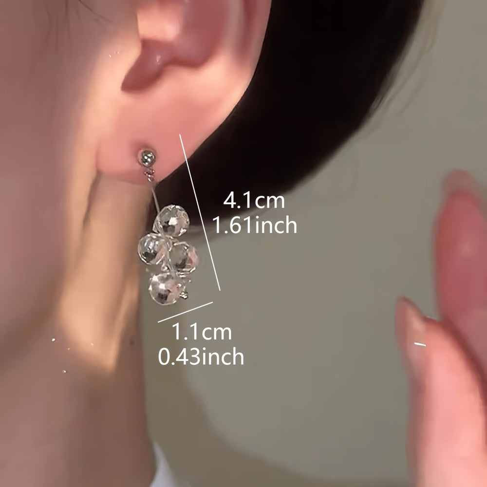 Transparent Glass Water-drop Earrings