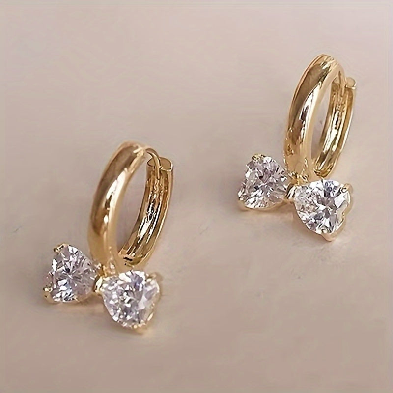 Luxury Golden Bow Hoop Earrings Women