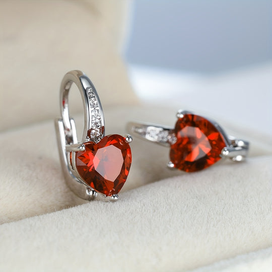 Boho Style Heart-Shaped Hoop Earrings