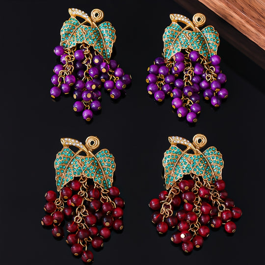 Vintage Grape Cluster Earrings
