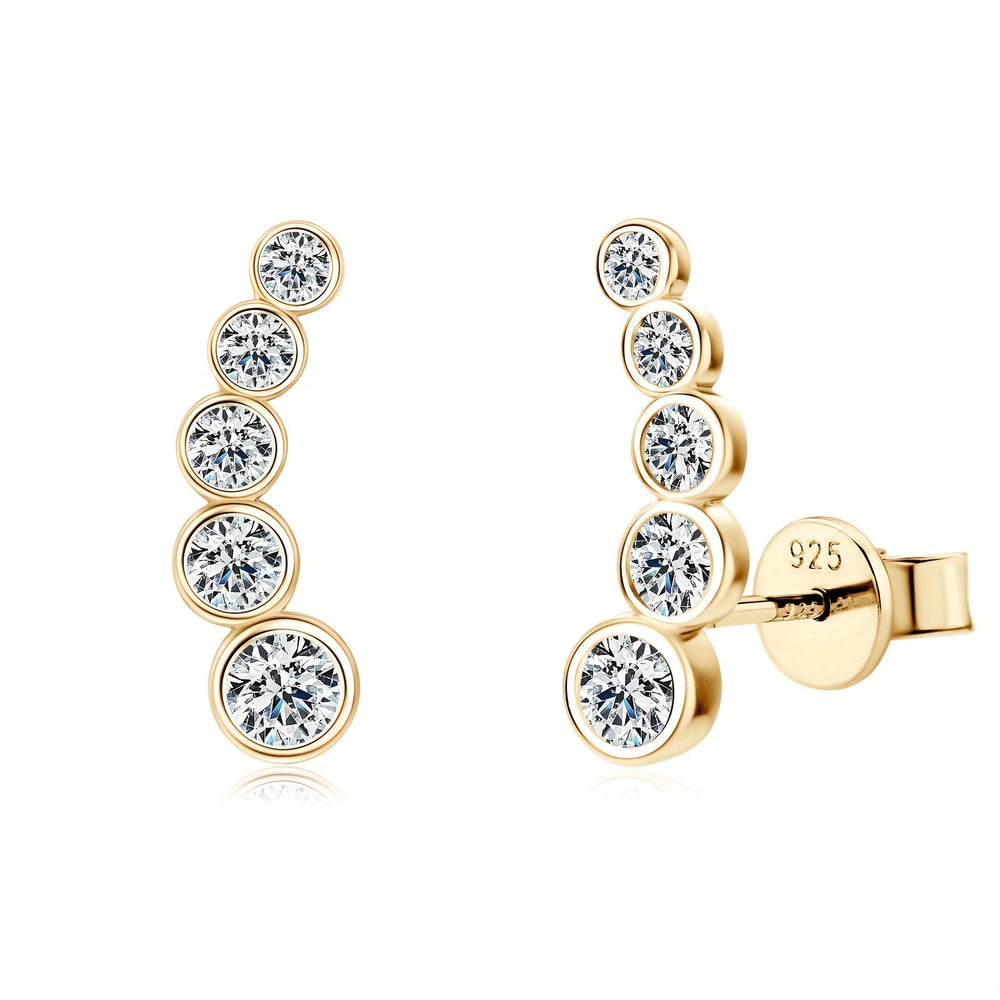 Elegant Silver Moissanite Stud Earrings