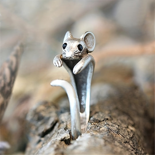 Stylish Mouse Design Adjustable Ring