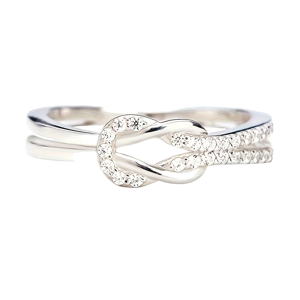Elegant Twist Infinity Cubic Zirconia Ring