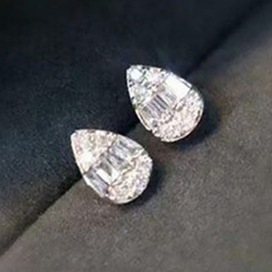 Stylish Zirconia Water Drop Stud Earrings